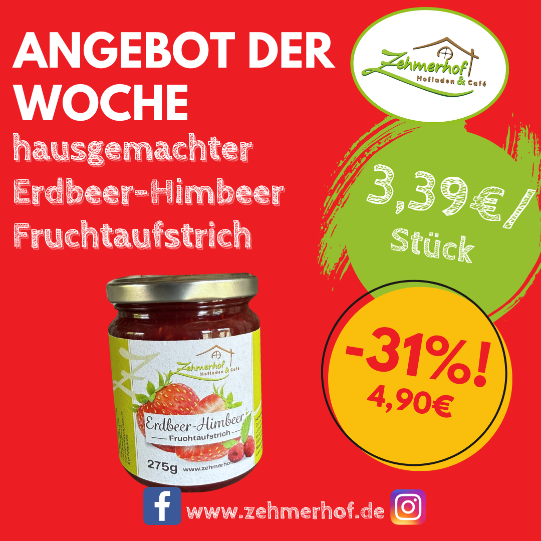 🍓✨ Angebot der Woche: Hausgemachter Erdbeer-Himbeer Fruchtaufstrich (26.05 bis 31.05) ✨🍓