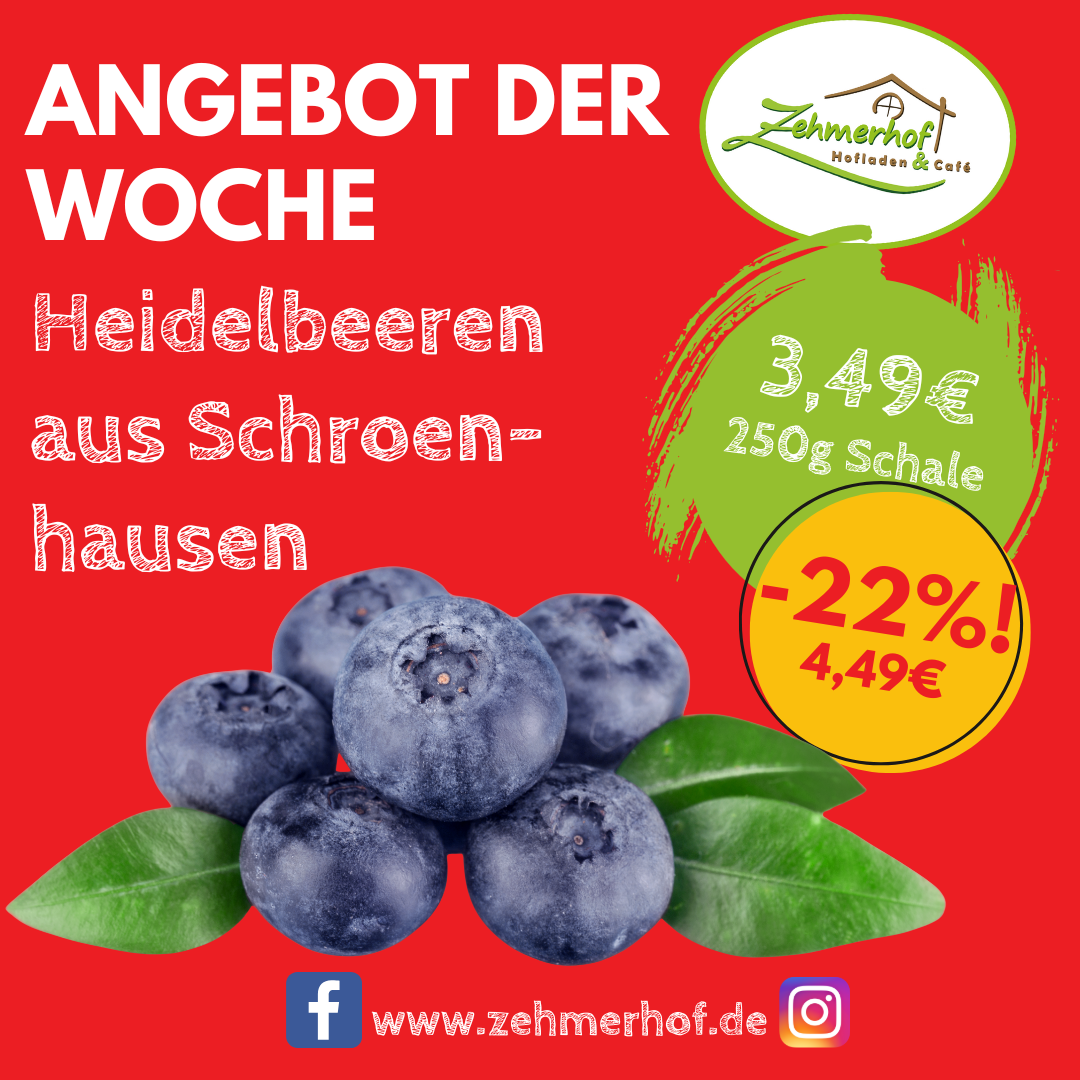 🫐🍃 Angebot der Woche: Frische Heidelbeeren von Familie Riemensperger (30.06 bis 05.07) 🍃🫐
