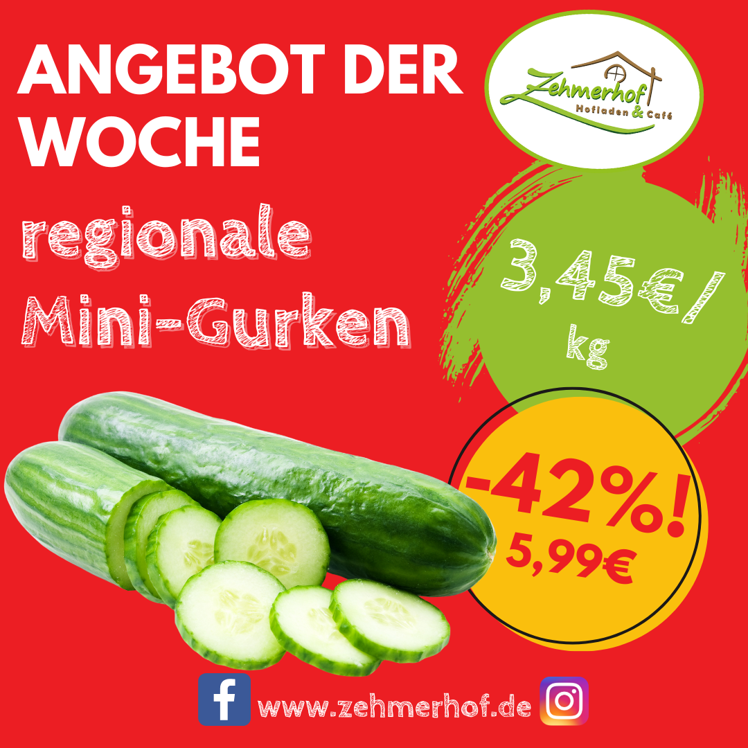 🌟 Angebot der Woche: Mini-Gurken von der Gärtnerei Evers zum Spitzenpreis! 🌟 (15.04 bis 20.04.)