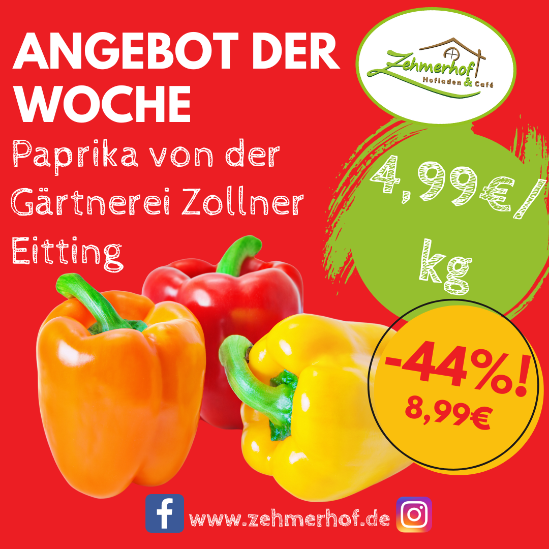 🌶️🥗 Angebot der Woche: Frische Paprika (30.07 bis 03.08.) 🥗🌶️