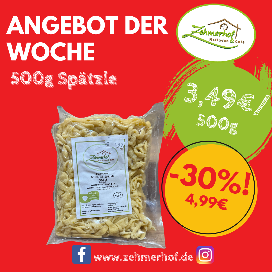 🍝🥚 Angebot der Woche: Frische Spätzle aus eigenen Eiern (19.01 bis 24.01) 🥚🍝