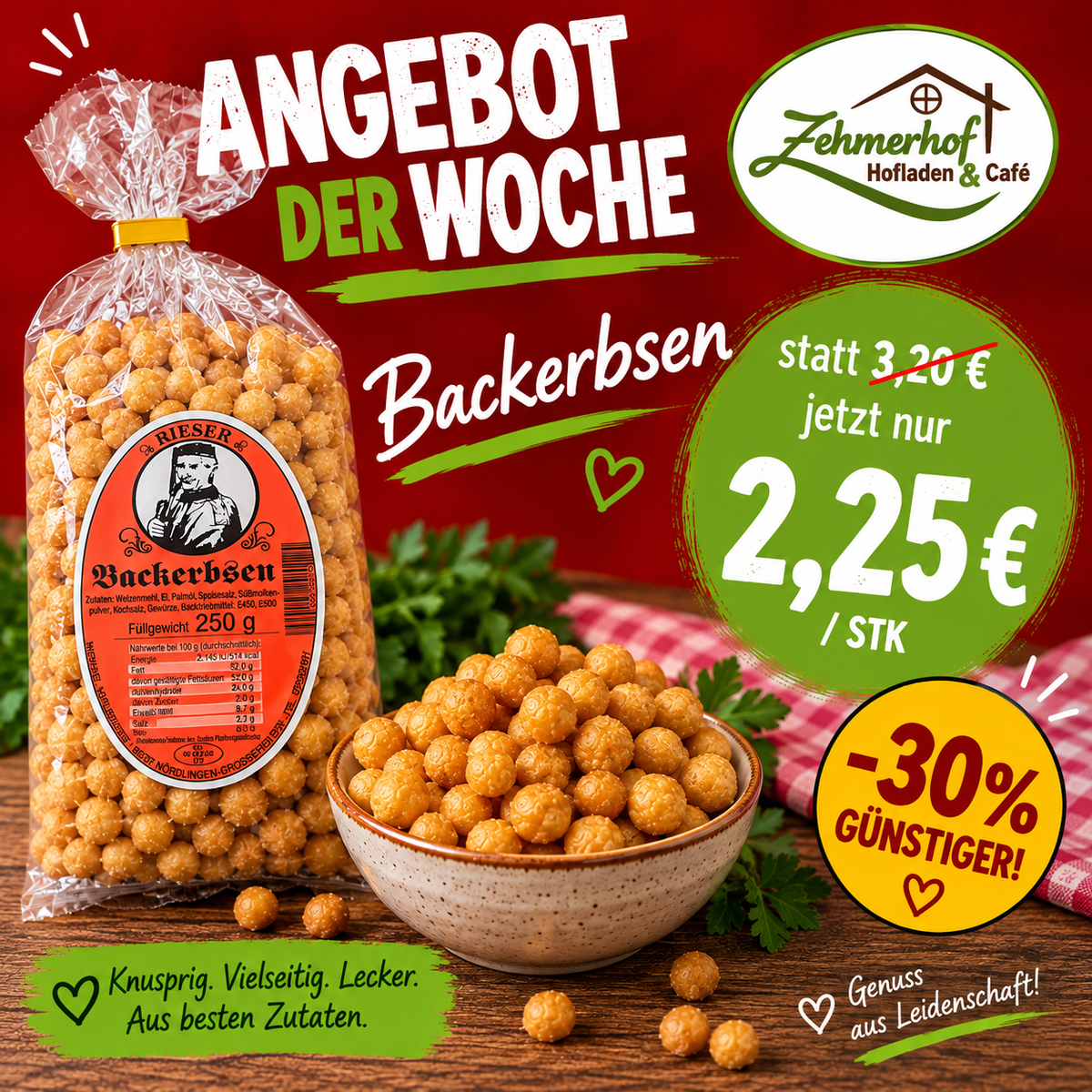 🥣🍂 Angebot der Woche: Backerbsen (14.09. bis 20.09.)