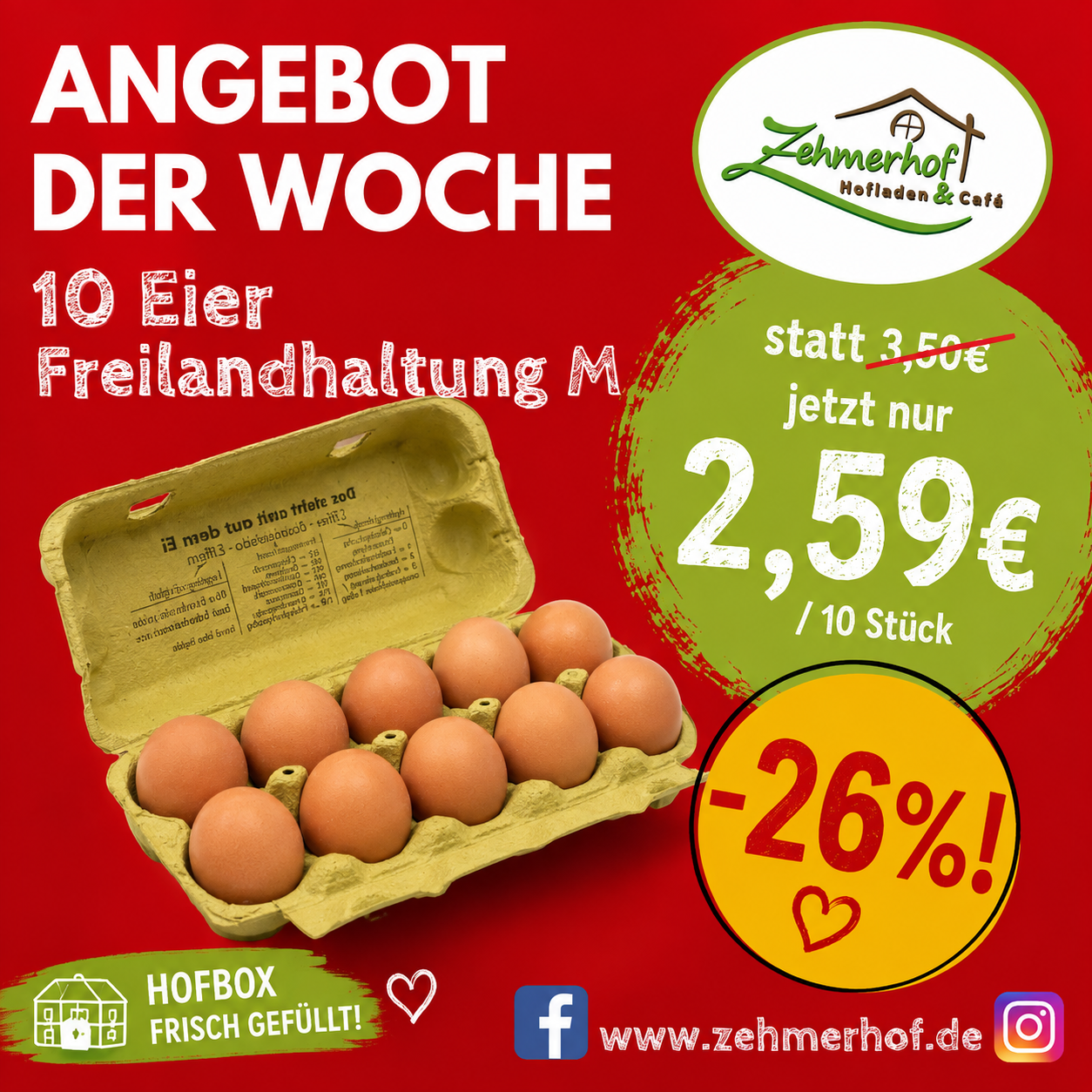 🥚🐔 Angebot der Woche: Freilandeier M (10.08 bis 14.08) 🐔🥚