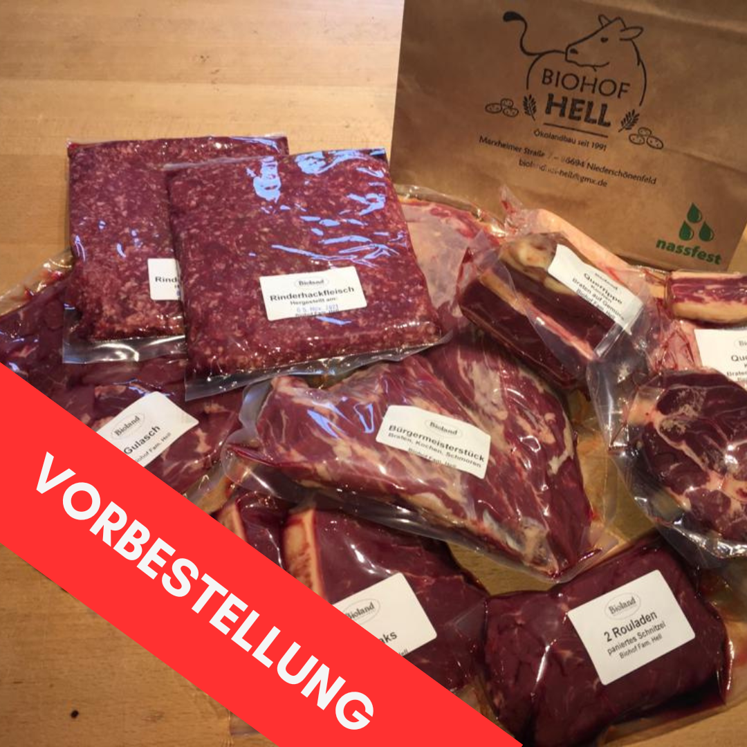 Bio Angus Rindfleischpaket ca. 4,8-5,5kg Reservierungsgebühr