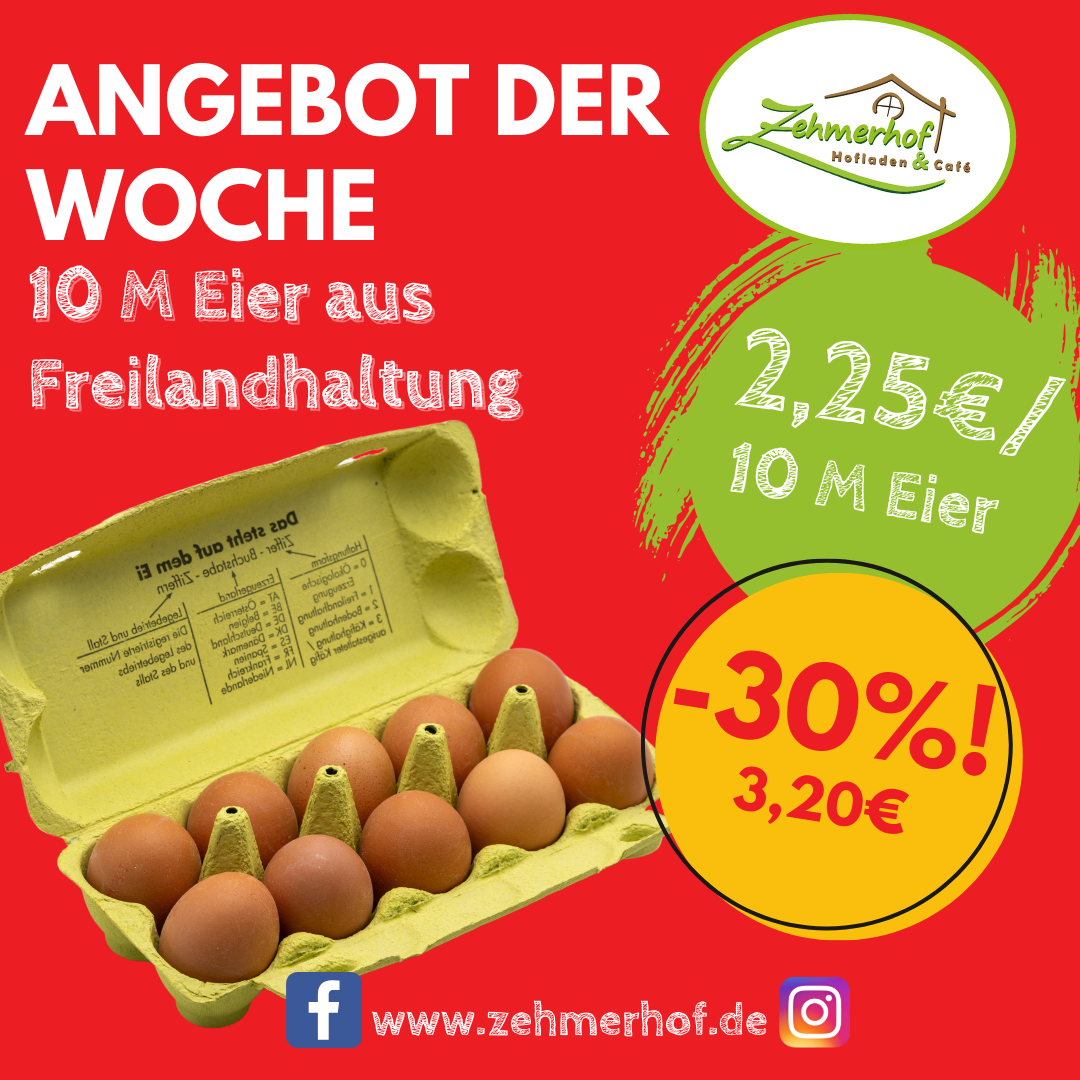 🥚🌿 Angebot der Woche: Freilandeier Größe M (05.05 bis 11.05) 🌿🥚