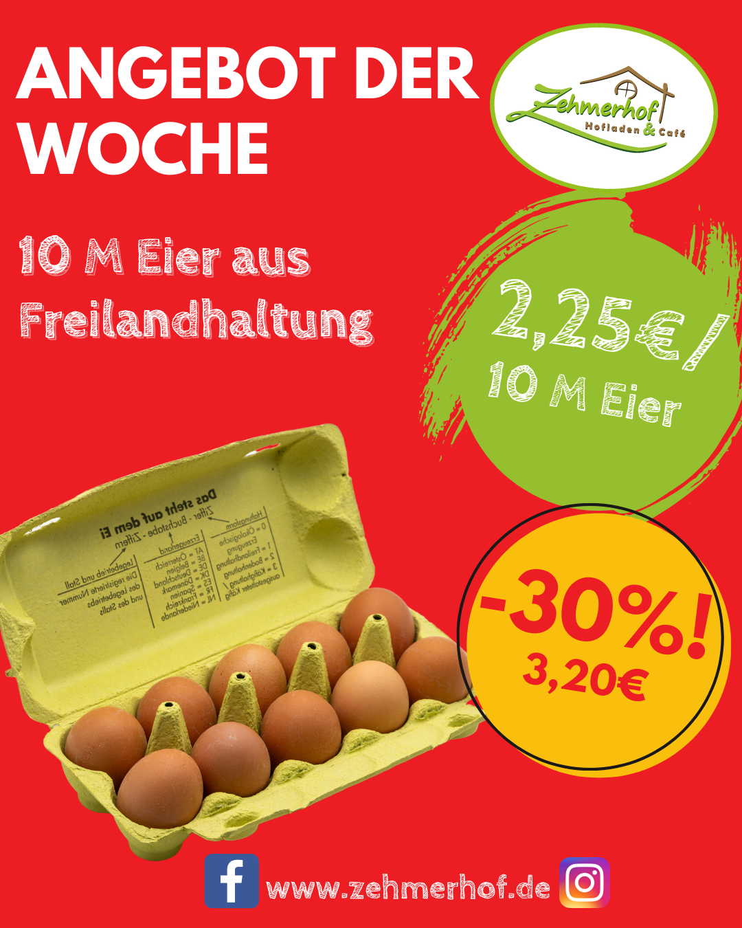 🥚🐔 Angebot der Woche: Freilandeier aus eigener Haltung (18.08 bis 23.08) 🐔🥚