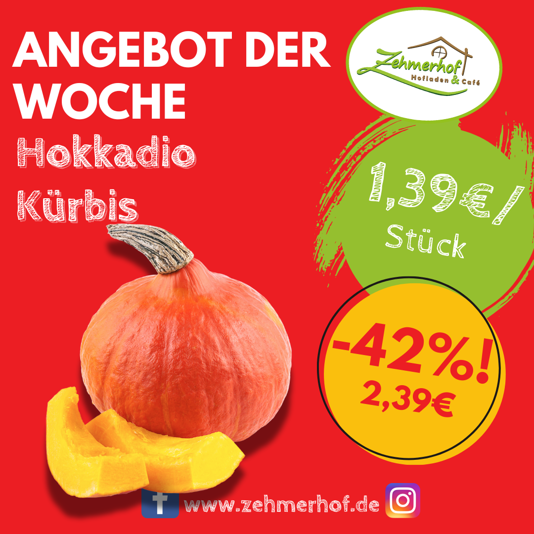 🎃🍂 Angebot der Woche: Hokkaido-Kürbis aus eigenem Anbau (15.09 bis 20.09) 🍂🎃