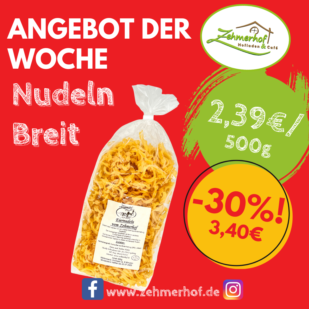 🍝🥚 Angebot der Woche: Bandnudeln Breit (24.06 bis 29.06.) 🥚🍝