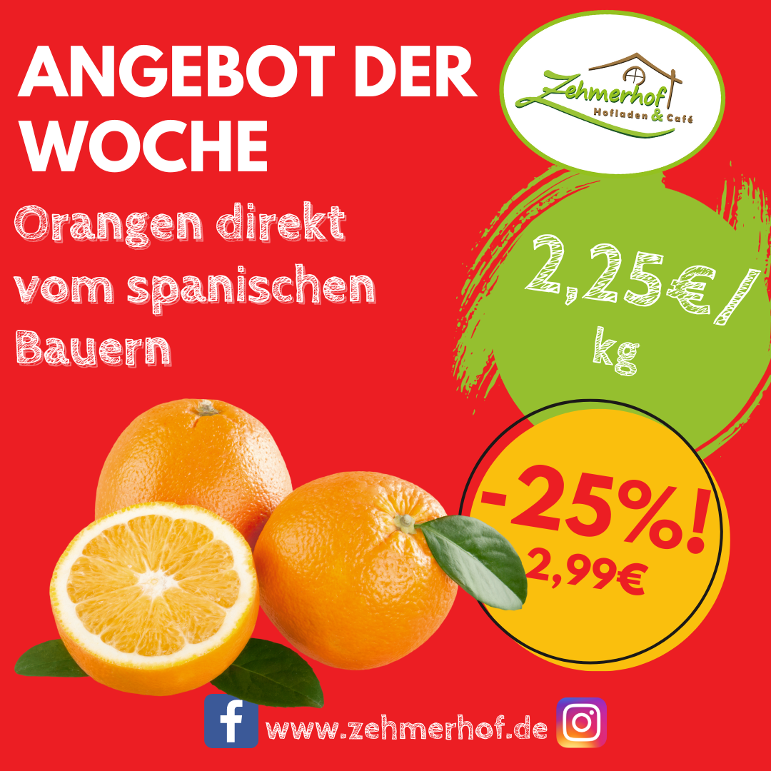 🍊✨ Angebot der Woche: Frische Orangen aus Spanien (02.02 bis 07.02) ✨🍊