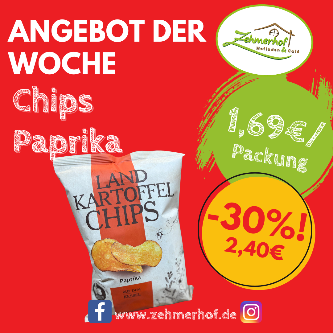 🥔🎉 Angebot der Woche: Paprika Chips von den Krossen Kerlen (30.09 bis 05.10.) 🎉🥔