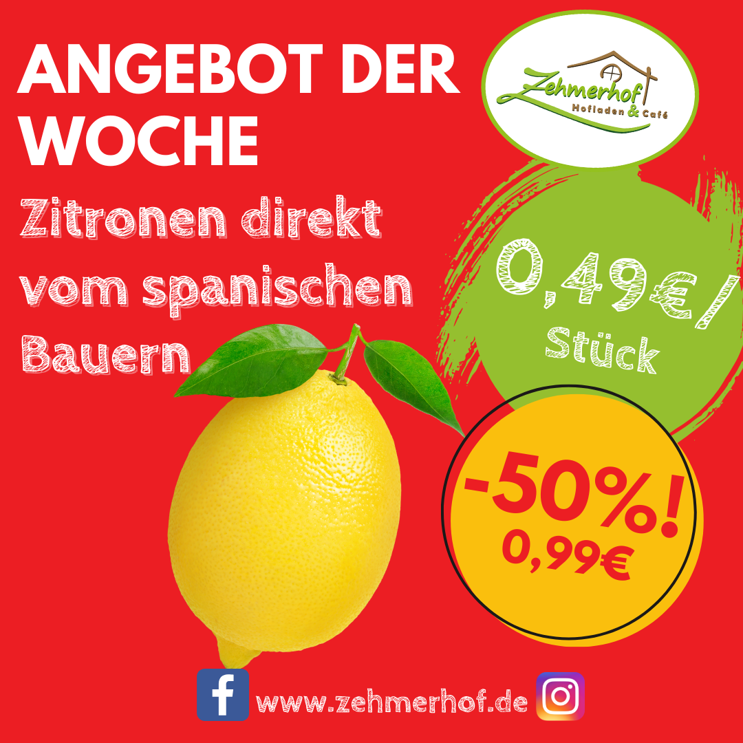 🍋✨ Angebot der Woche: Frische Zitronen aus Spanien (15.12 bis 20.12) ✨🍋
