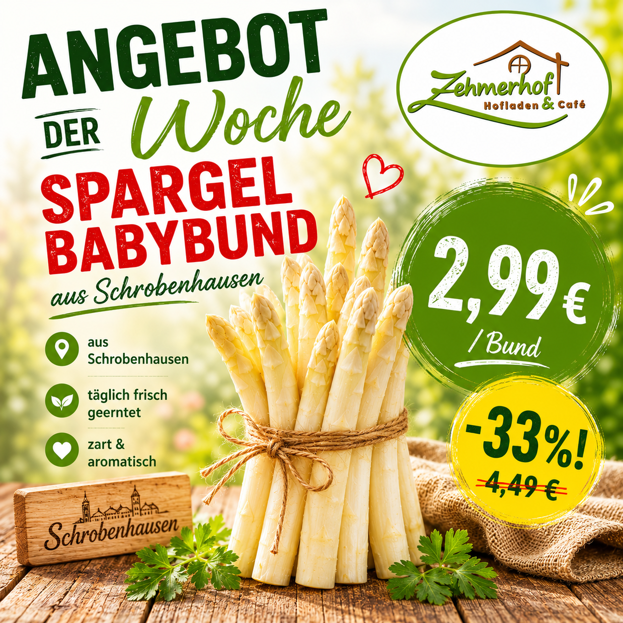 🌱💚 Angebot der Woche: Babyspargel aus Schrobenhausen (25.05 bis 30.05) 💚🌱