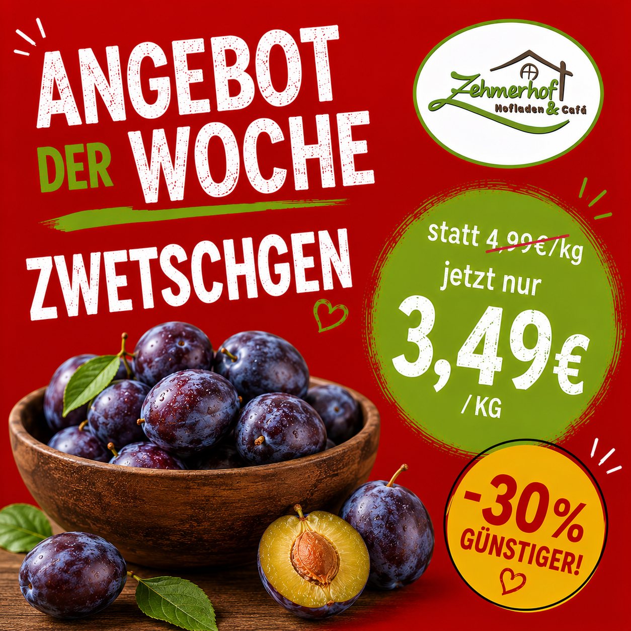 💜🍑 Angebot der Woche: Frische Zwetschgen (31.08 bis 05.09)🍑 💜