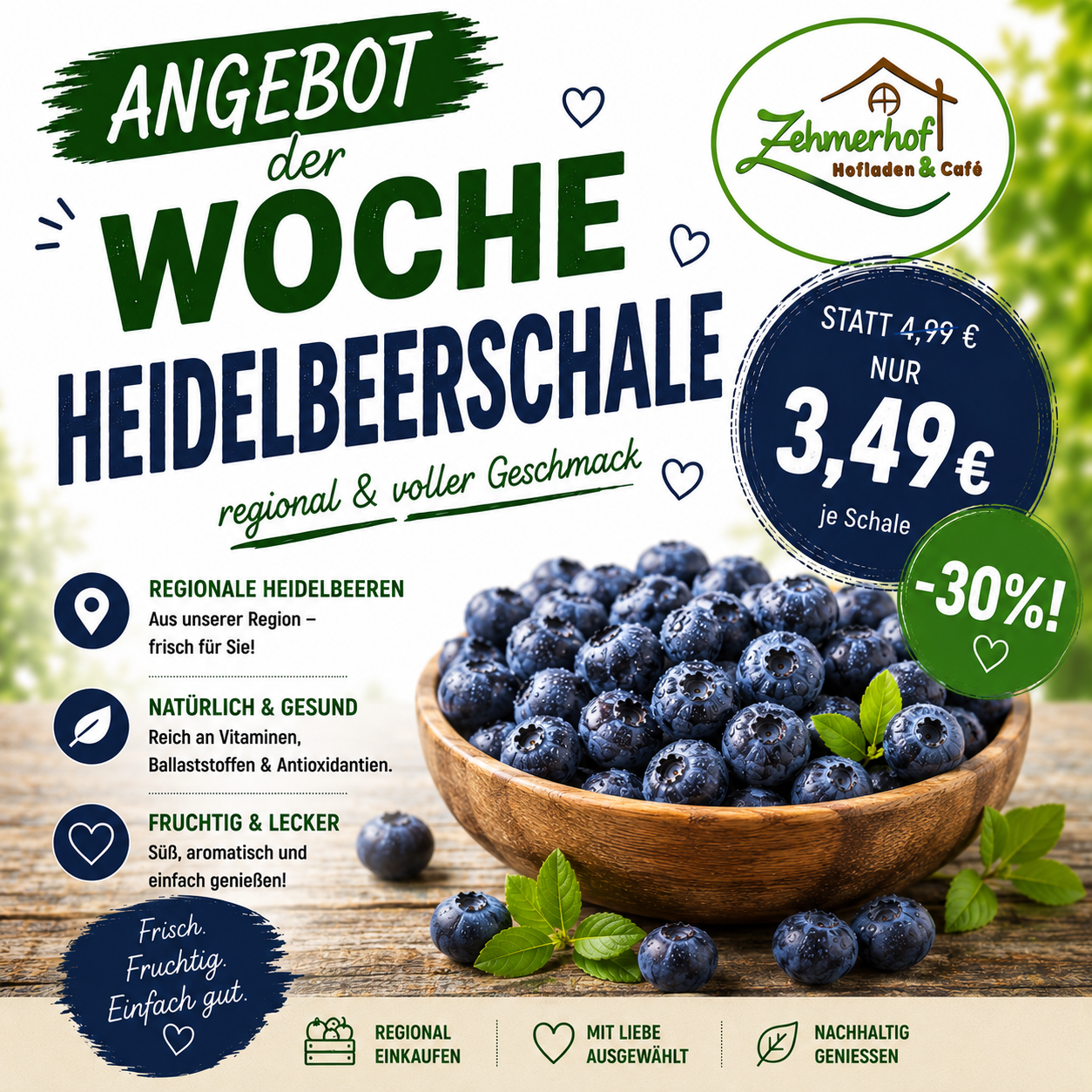 🫐☀️ Angebot der Woche: Frische Heidelbeeren (06.07 bis 11.07) ☀️🫐